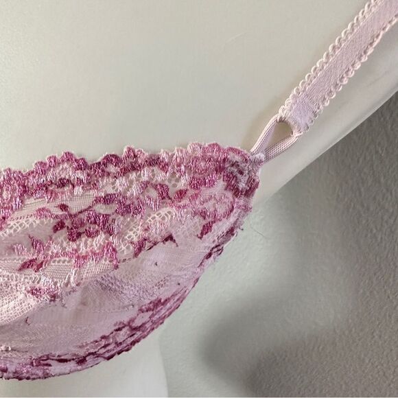 Wacoal embrace lace pink floral girly gorgeous underwire bra Sz 34D - Picture 3 of 6
